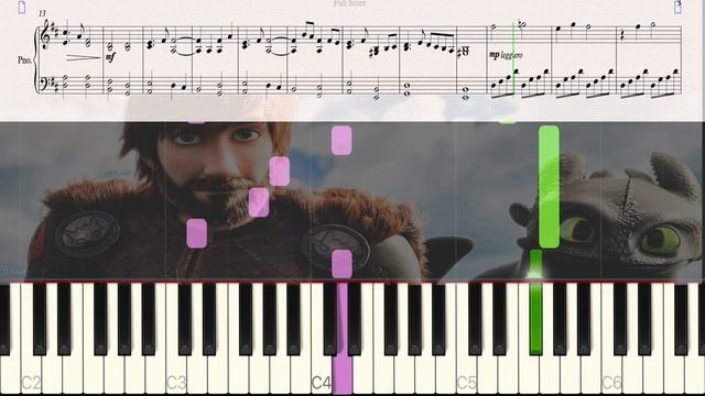How To Train Your Dragon Main Theme - Piano Tutorial смотреть онлайн