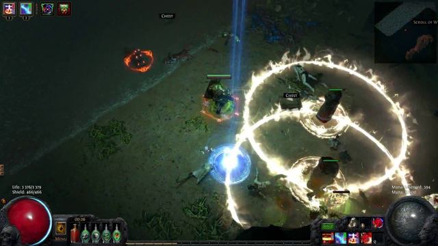 Path of Exile - Chieftain dual RF totem flask build смотреть онлайн
