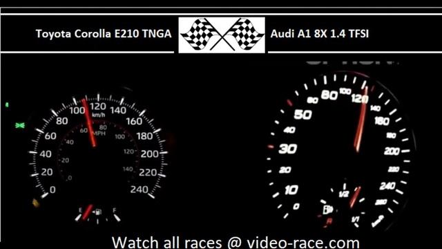 Toyota Corolla E210 TNGA VS. Audi A1 8X 1.4 TFSI - Acceleration 0-100km/h смотреть онлайн