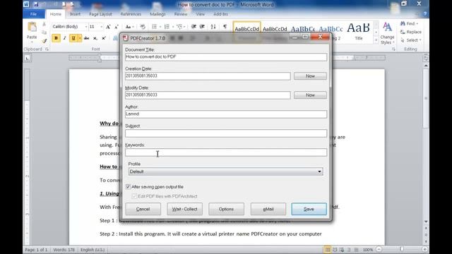 How to convert doc to Pdf using free Pdf Creator смотреть онлайн