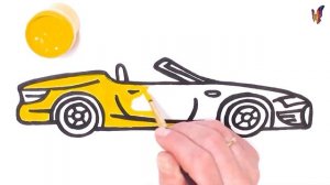 Как нарисовать СПОРТИВНУЮ МАШИНУ /  раскраска СПОРТКАР КАБРИОЛЕТ для детей / Раскраски малышам