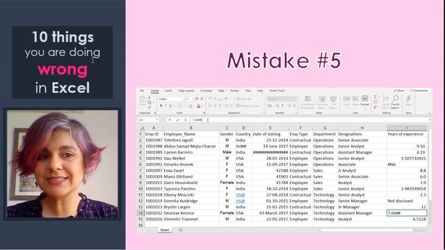 Mistake 5 - 10 Things you're doing wrong in MS Excel смотреть онлайн
