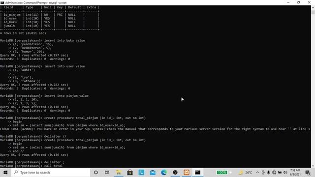 Membuat Cursor Mysql Pada CMD смотреть онлайн