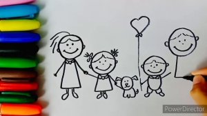 Как легко нарисовать семью самым маленьким!