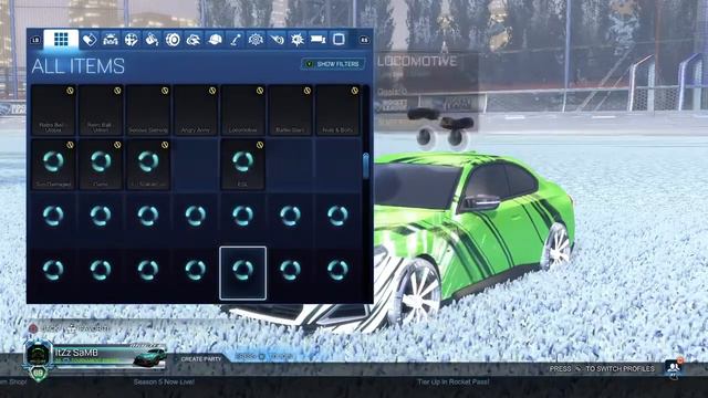 Rocket League Inventory Showcase