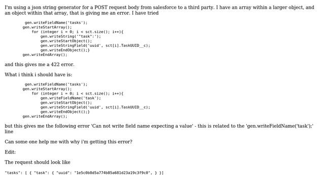 Salesforce: Json Generator Object within Array смотреть онлайн