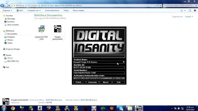 Solucion al error "an error has ocurred while patching the files"+ como instalar sony vegas pro 11 смотреть онлайн