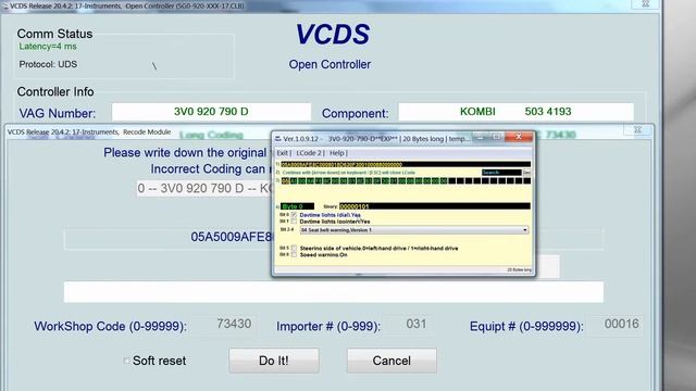 Кодирование VCDS - отображение место в баке смотреть онлайн