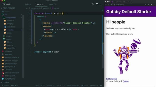 Gatsby #6: Wrapping Pages in a Layout Component смотреть онлайн