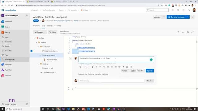 PULL REQUEST WORKFLOW in AZURE DEVOPS - Raising a PR, Reviewing and Setting up Branch Policies смотреть онлайн