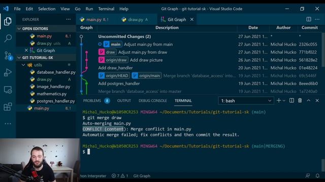 Kurz Gitu | Lekcia 15 | git conflict смотреть онлайн