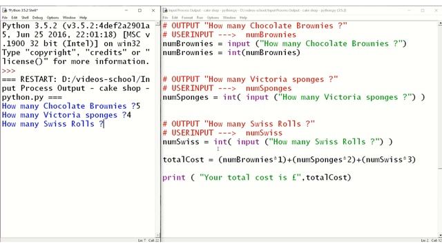 Input Process Output cake shop python смотреть онлайн