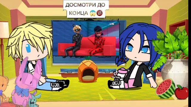 Реакция на леди бага и супер кота ✌️🗿[2часть🥀]Cacha life