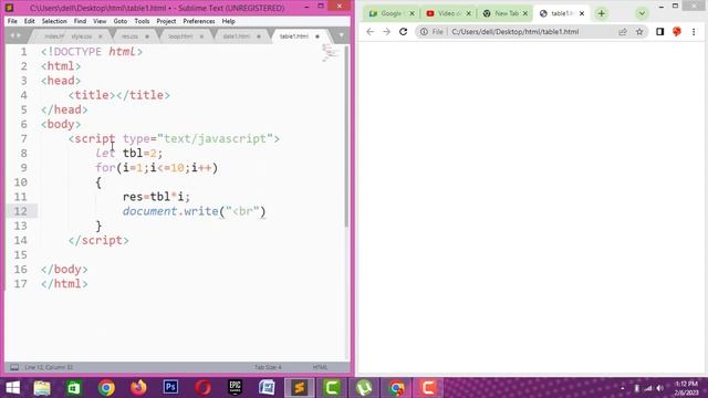 table in java script смотреть онлайн