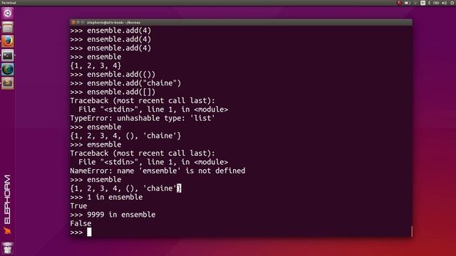 04 Les sets du langage de programmation Python смотреть онлайн