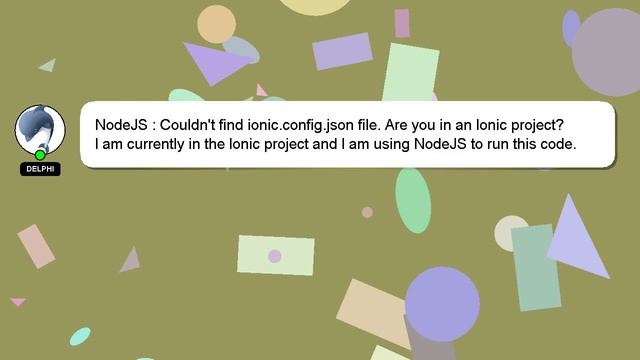 NodeJS : Couldn't find ionic.config.json file. Are you in an Ionic project? смотреть онлайн