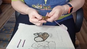 Заправка ковровой  иглы без нитковдевателя. Ковровая вышивка.