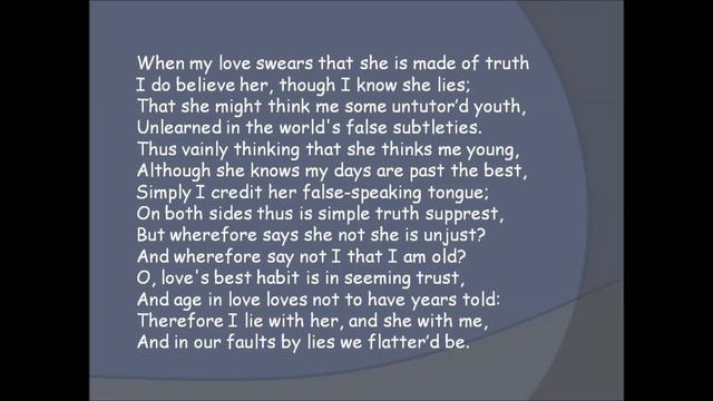 Sonnet 138 When My Love Swears смотреть онлайн