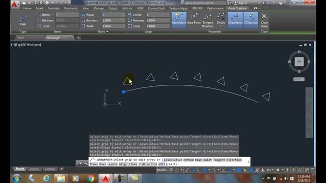 AutoCAD I 12-17 Path Array Divide Path Method смотреть онлайн