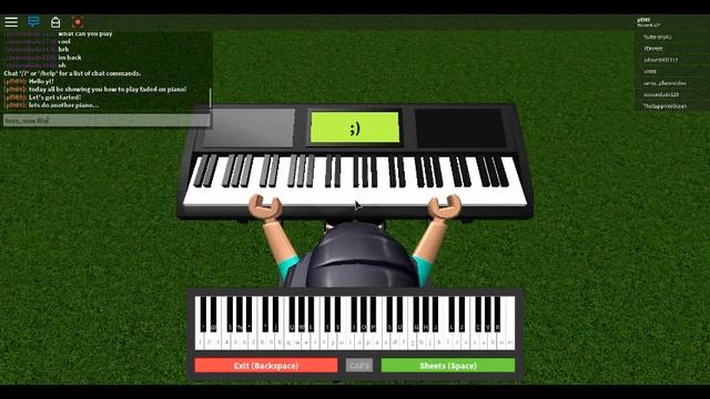 roblox faded piano (SHEET MUSIC INCLUDED!) смотреть онлайн