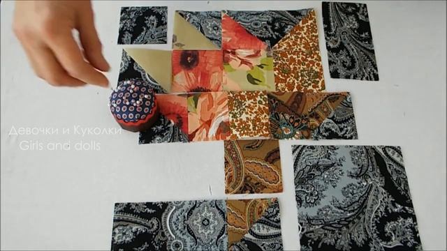 Лоскуты от блузок и кофточек . Лоскутная подушка КЛЕНОВЫЙ ЛИСТ. Patchwork sewing смотреть онлайн