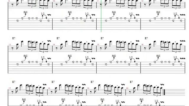 Упражнение №21 - блюзовый лик №9 - медленно 80bpm