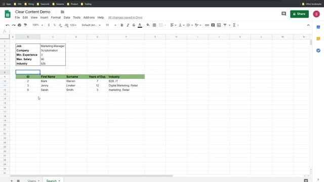 Google Apps Script - How to Clear Content in a Range смотреть онлайн