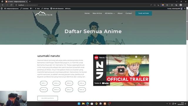 Website anime responsif (elementor) смотреть онлайн