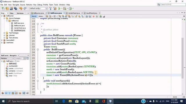 How to create bouncing ball animation in Java. смотреть онлайн