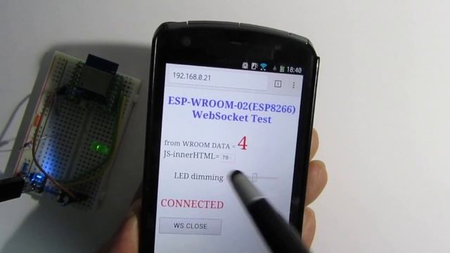 WebSocket ESP-WROOM-02(ESP8266) Android iPad смотреть онлайн