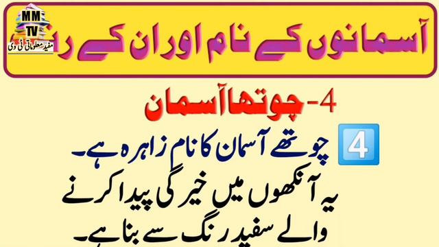 Saath Asmano k Naam In Urdu/Seven Sky Name and Colour/Mufeed Malomati Tv смотреть онлайн