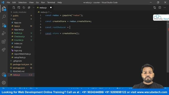 Setting up Reducer and Store in React JS | Complete React Tutorial #65 смотреть онлайн
