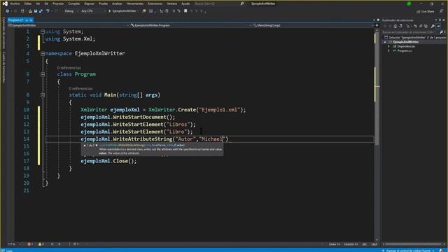 Crear archivo xml en c# XmlWriter смотреть онлайн