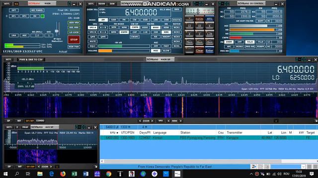 6400 KHz Radio Pyongyang 17/01/2019 - 1335 UTC