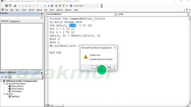 Listbox Transpose Userform Excel VBA смотреть онлайн