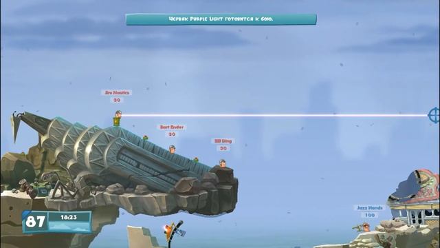 Worms W.M.D. Строить и защищать. Прохождение с выполнением всех задач.