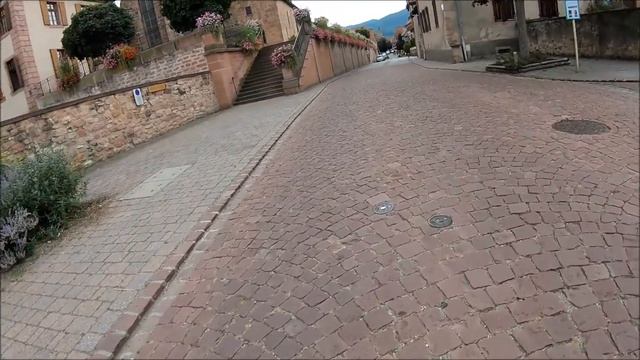 Drive from Colmar to Bergheim - walking around Bergheim France смотреть онлайн