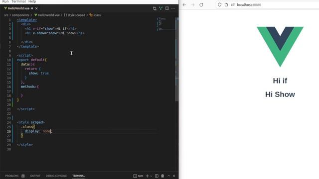 VUE BASICS lernen, v-if v-else IF ELSE in VUE смотреть онлайн