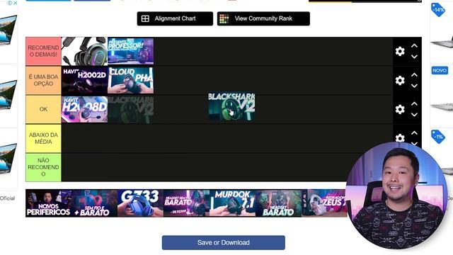 Qual o MELHOR HEADSET que já passou no canal? Tier List de todos os HEADSETS! смотреть онлайн