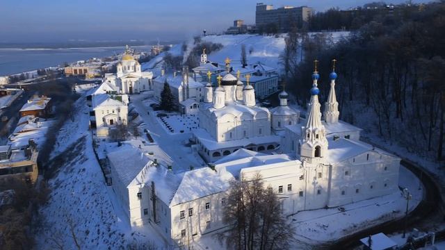 Зимний Благовещенский монастырь Нижний Новгород зима смотреть онлайн