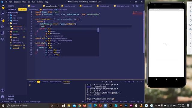 ReactNative Ride Sharing (Uber Clone) #1 Drawer Navigation Setup смотреть онлайн