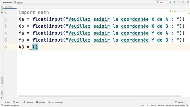 Exercice corrigé #10 : Programme qui calcule la distance entre deux points A et B du plan | Python смотреть онлайн