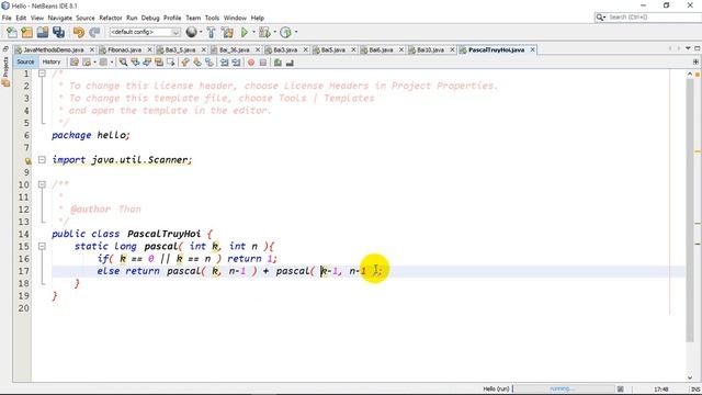 [Bài tập Java] - Tam giác Pascal truy hồi. смотреть онлайн