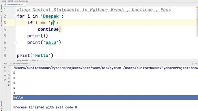 Loop Control Statements in Python | Break , Continue and Pass | Python Tutorial in Hindi смотреть онлайн