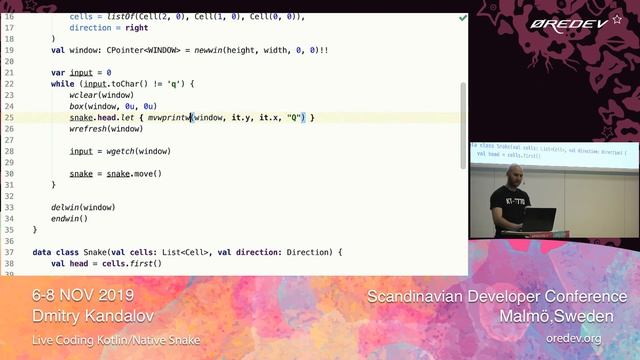 Dmitry Kandalov - Live Coding Kotlin - Native Snake | Øredev 2019 смотреть онлайн