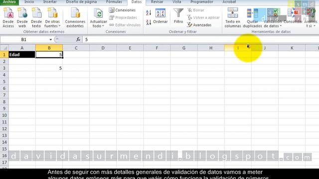 Curso Excel 2010. Validación de Datos. Sesión 01. Vídeo 1 de 1. David Asurmendi. смотреть онлайн