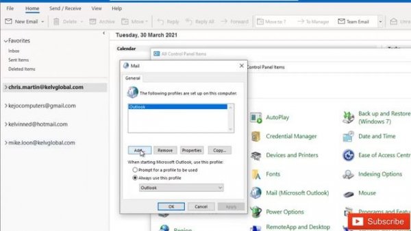 How to Remove or Delete an Email Account from Outlook in 2021 - Delete outlook Profile from Windows