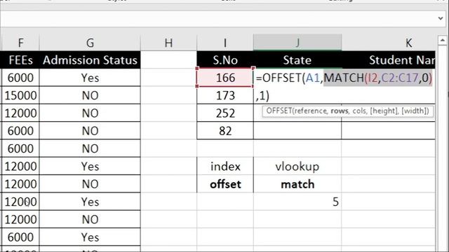 OFFSET FORMULA IN EXCEL FROM BASIC + WITH MATCH FORMULA || IN Hindi смотреть онлайн