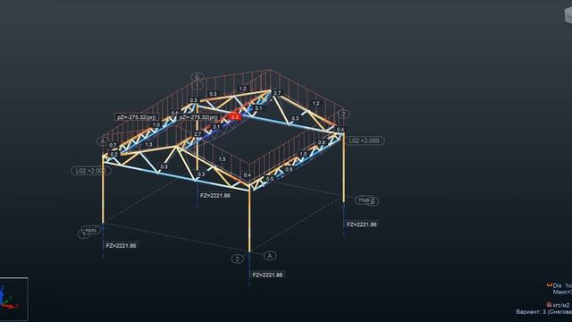 Деформация конструкции автомобильного навеса