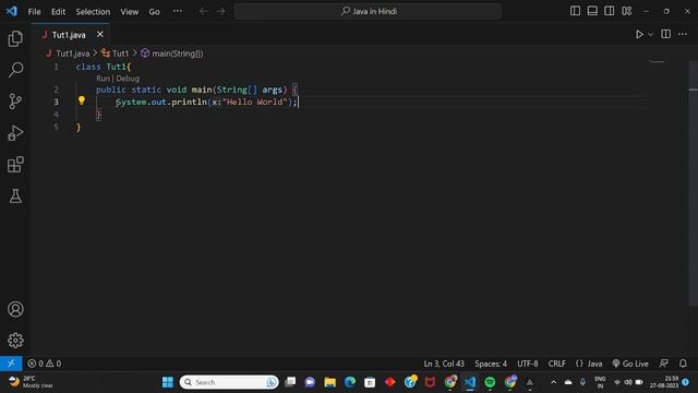 #4 First Program in Java - Getting Started with Programming | Java in Hindi смотреть онлайн
